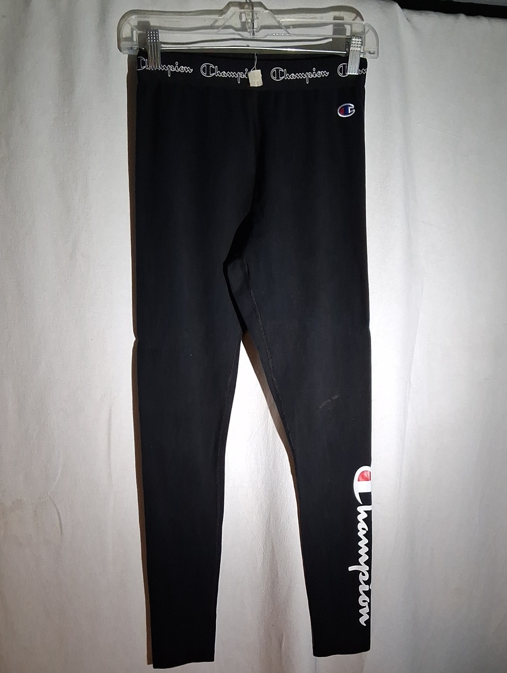 Champion Authentic Script Logo Leggings with Branded Waistband In Black